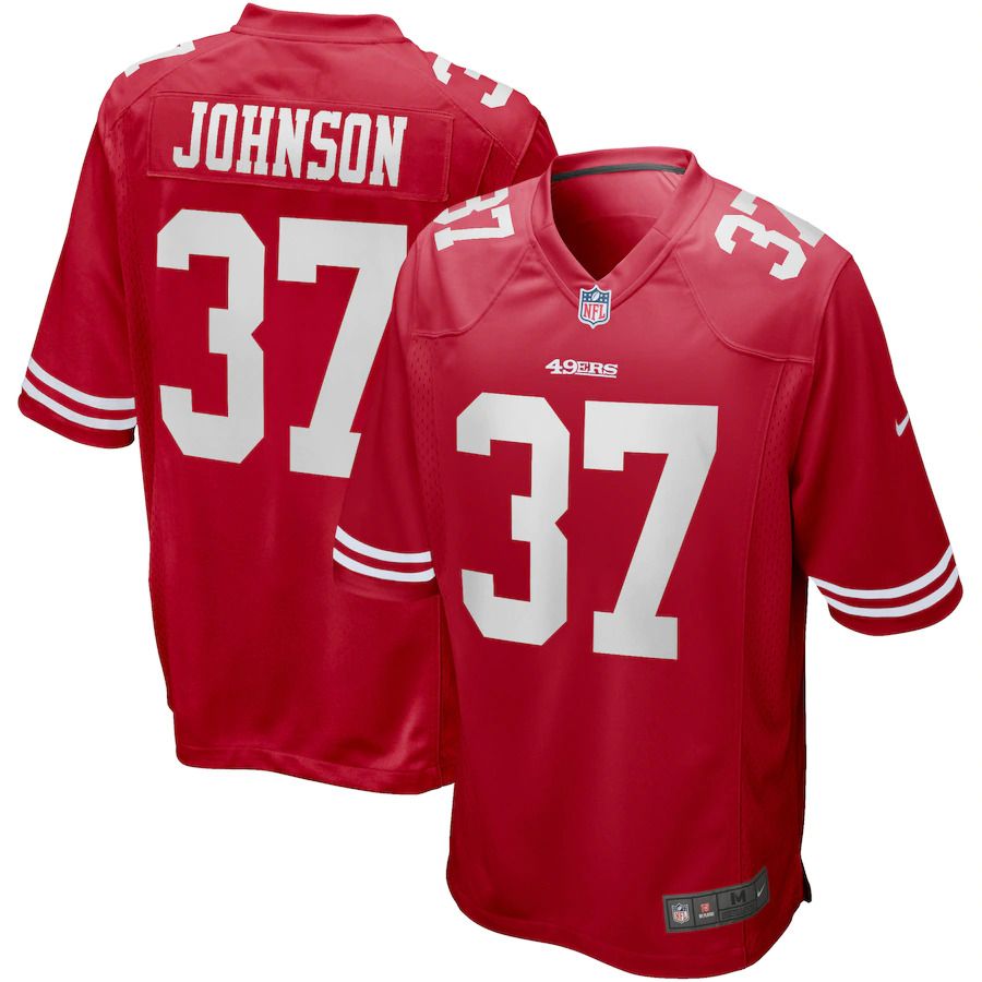 Men San Francisco 49ers #37 Jimmy Johnson Nike Scarlet Game Retired Player NFL Jersey->san francisco 49ers->NFL Jersey